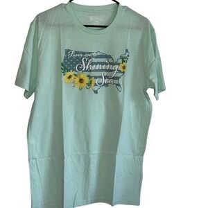 Pivotal Partners Unisex M Mint Green From Sea To Shining Sea Sunflower USA